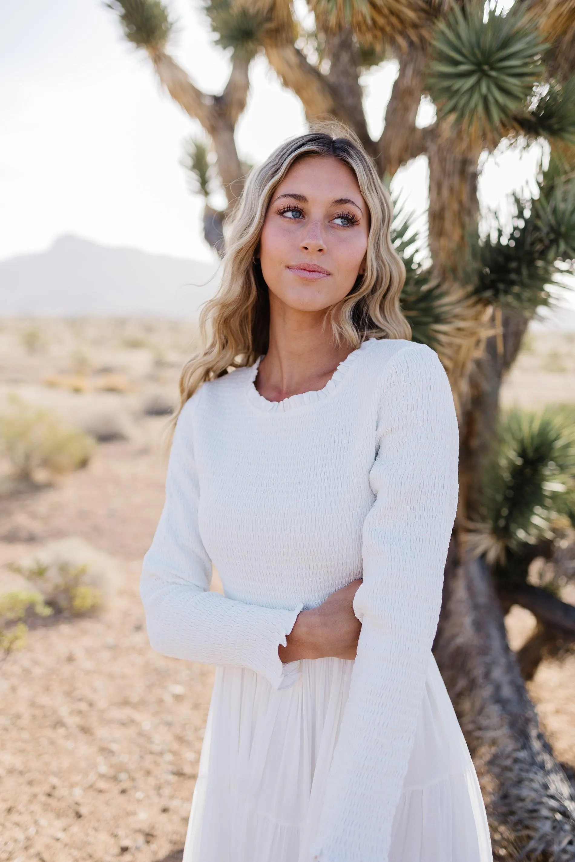 Martha Smocking LDS Temple Dress
