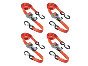 Master Lock Ratchet Tie-Down S Hooks 4.25M Red 4 Piece