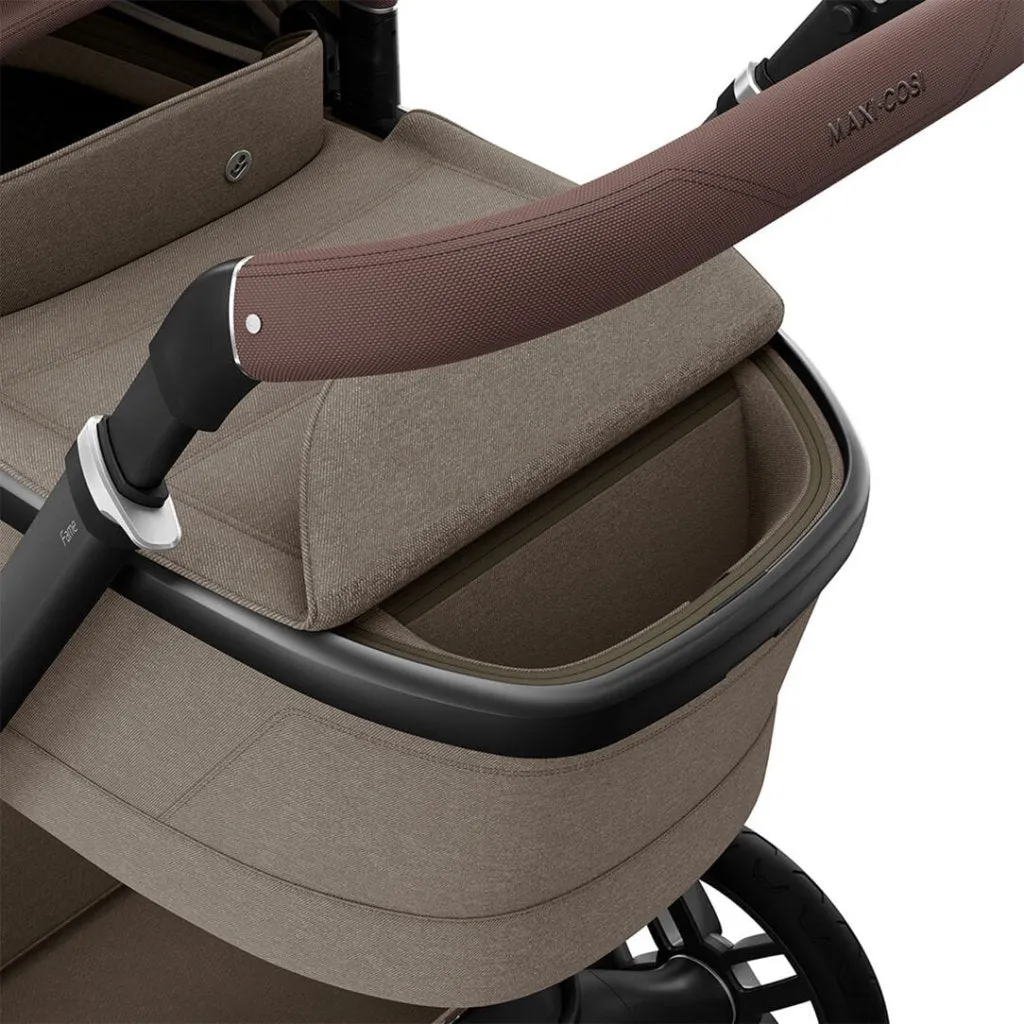 MAXI COSI FAME 10 Piece 360 PRO2 Pushchair Premium Travel System - Twillic Truffle (Black Wheel)