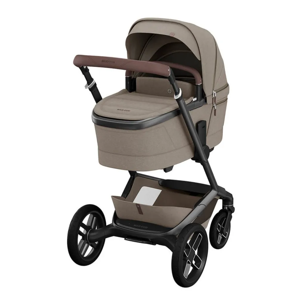 MAXI COSI FAME 10 Piece 360 PRO2 Pushchair Premium Travel System - Twillic Truffle (Black Wheel)