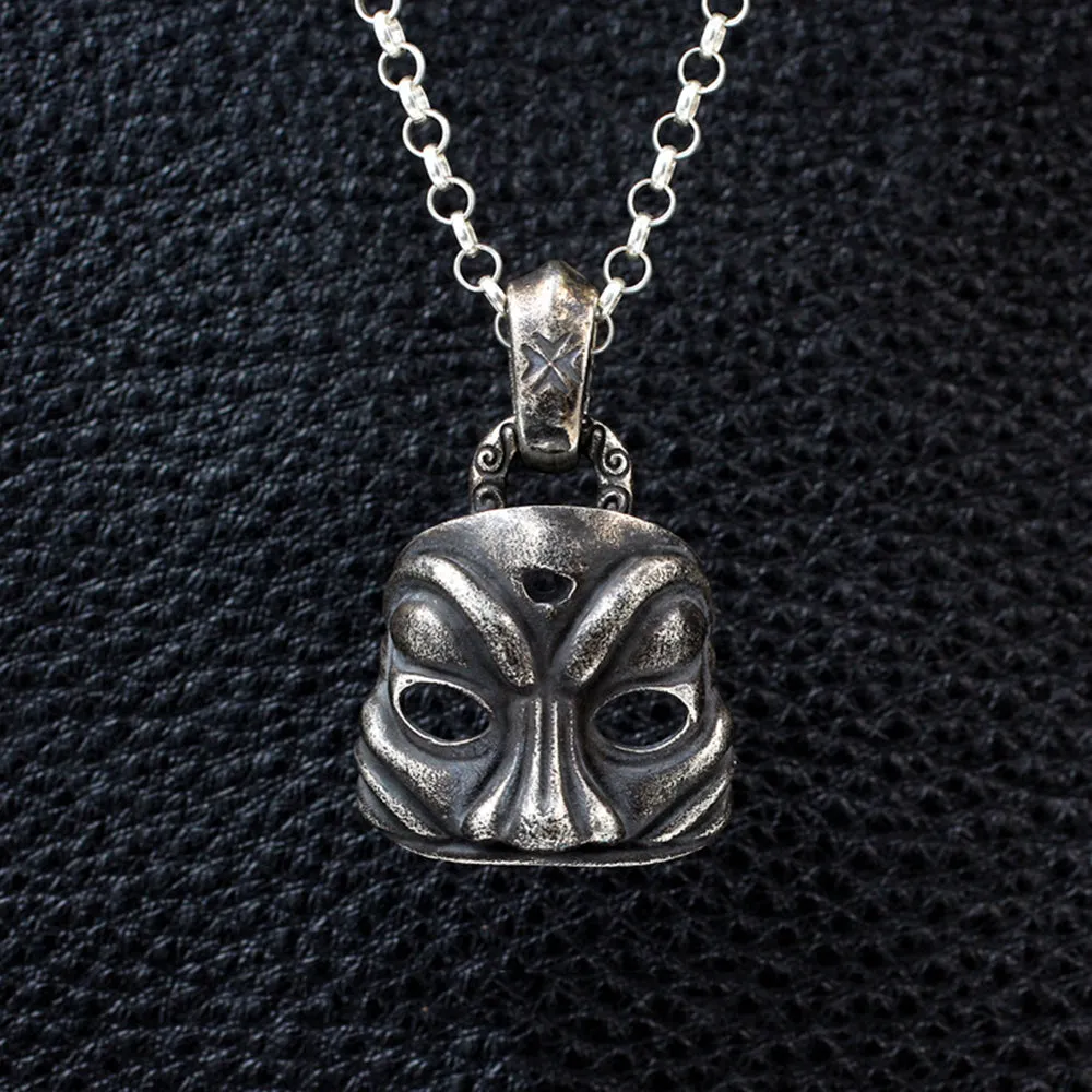 Men's Real Solid 925 Sterling Silver Pendants Mask Retro Jewelry