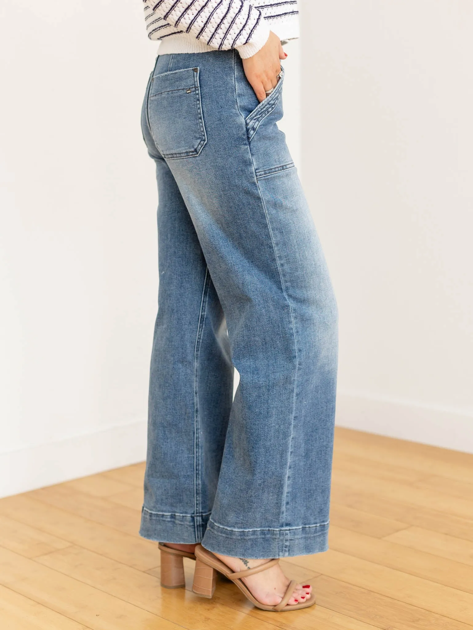 MICA Chathams Blue Super High Wide Leg