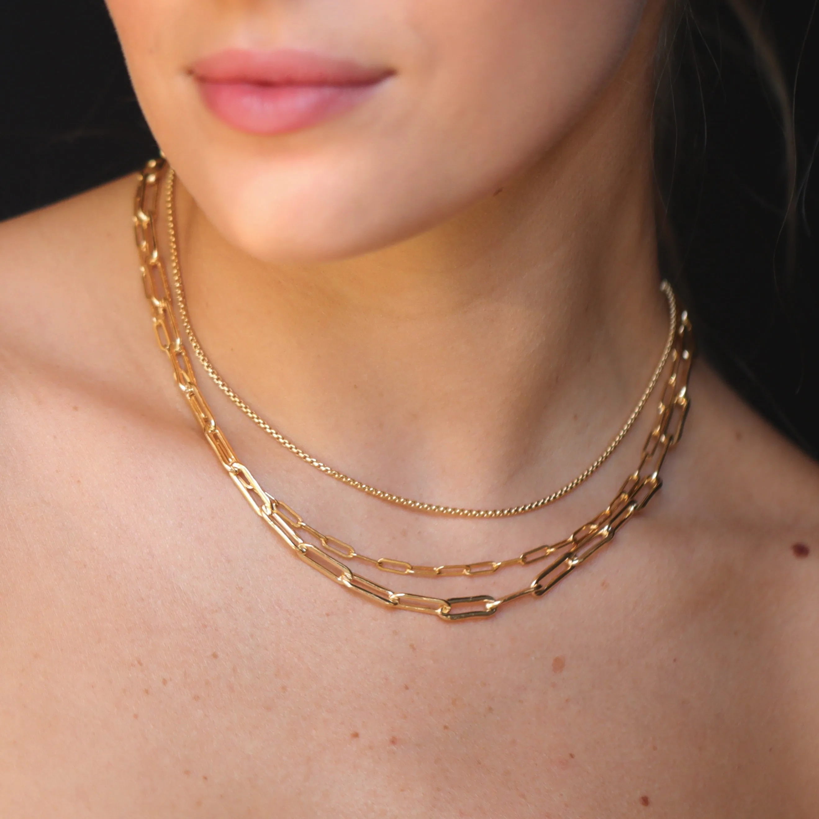 Micro Rectangle Chain Choker - 14K Gold Filled