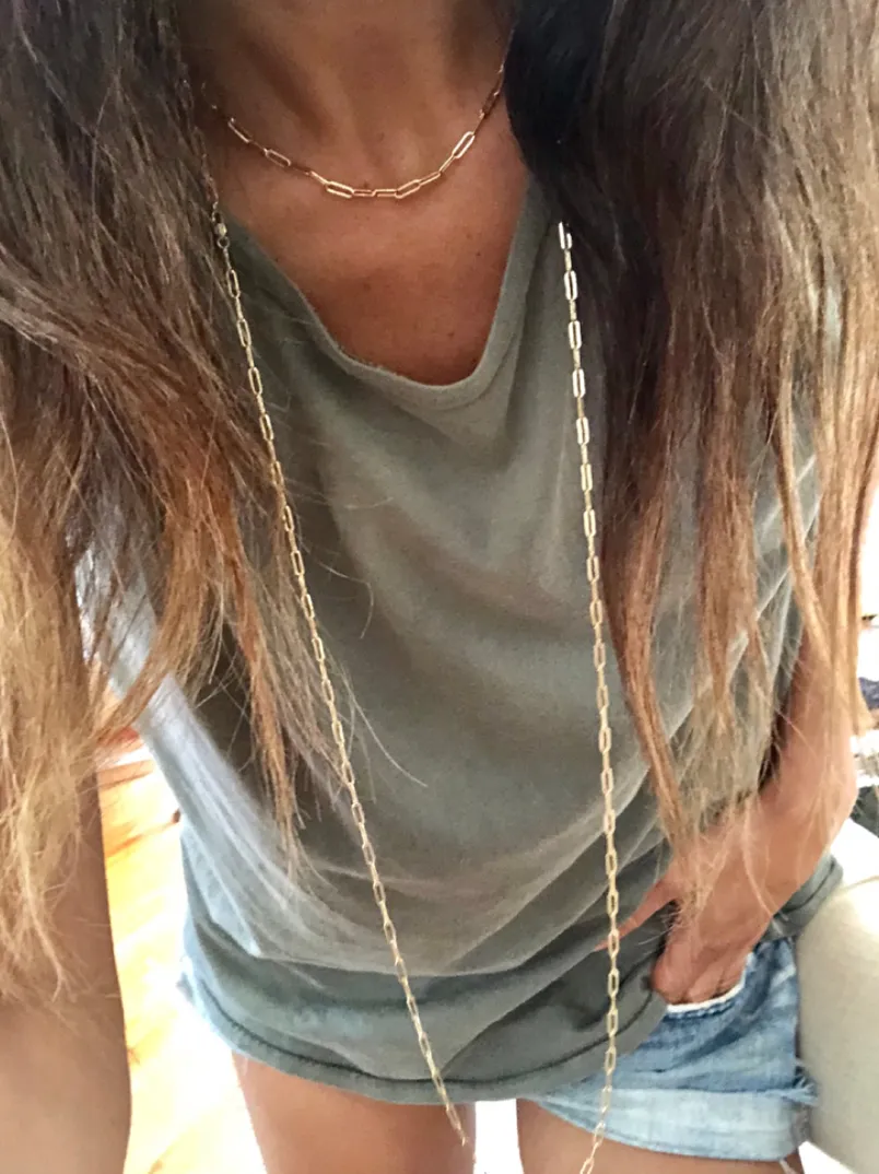 Micro Rectangle Chain Choker - 14K Gold Filled