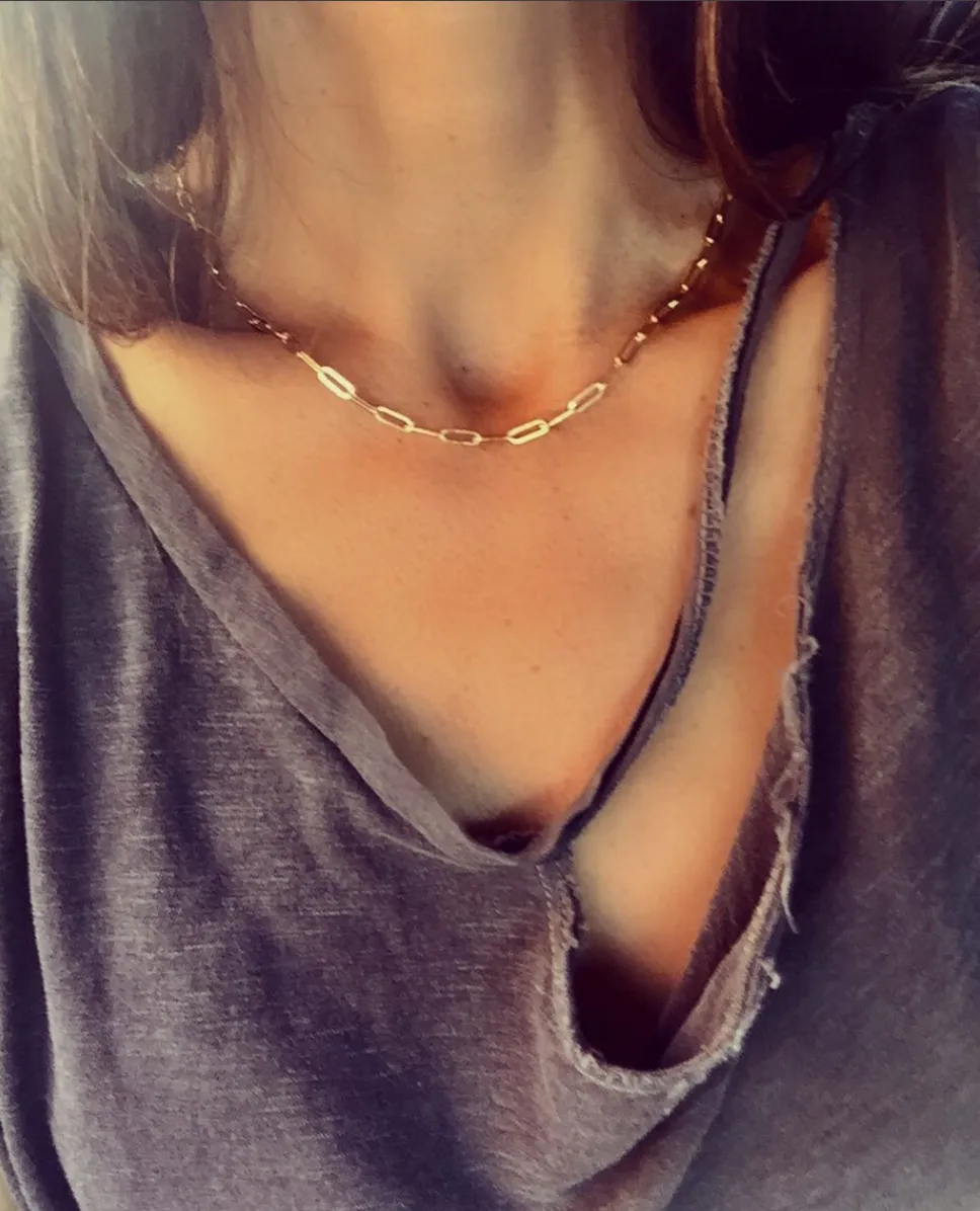 Micro Rectangle Chain Choker - 14K Gold Filled
