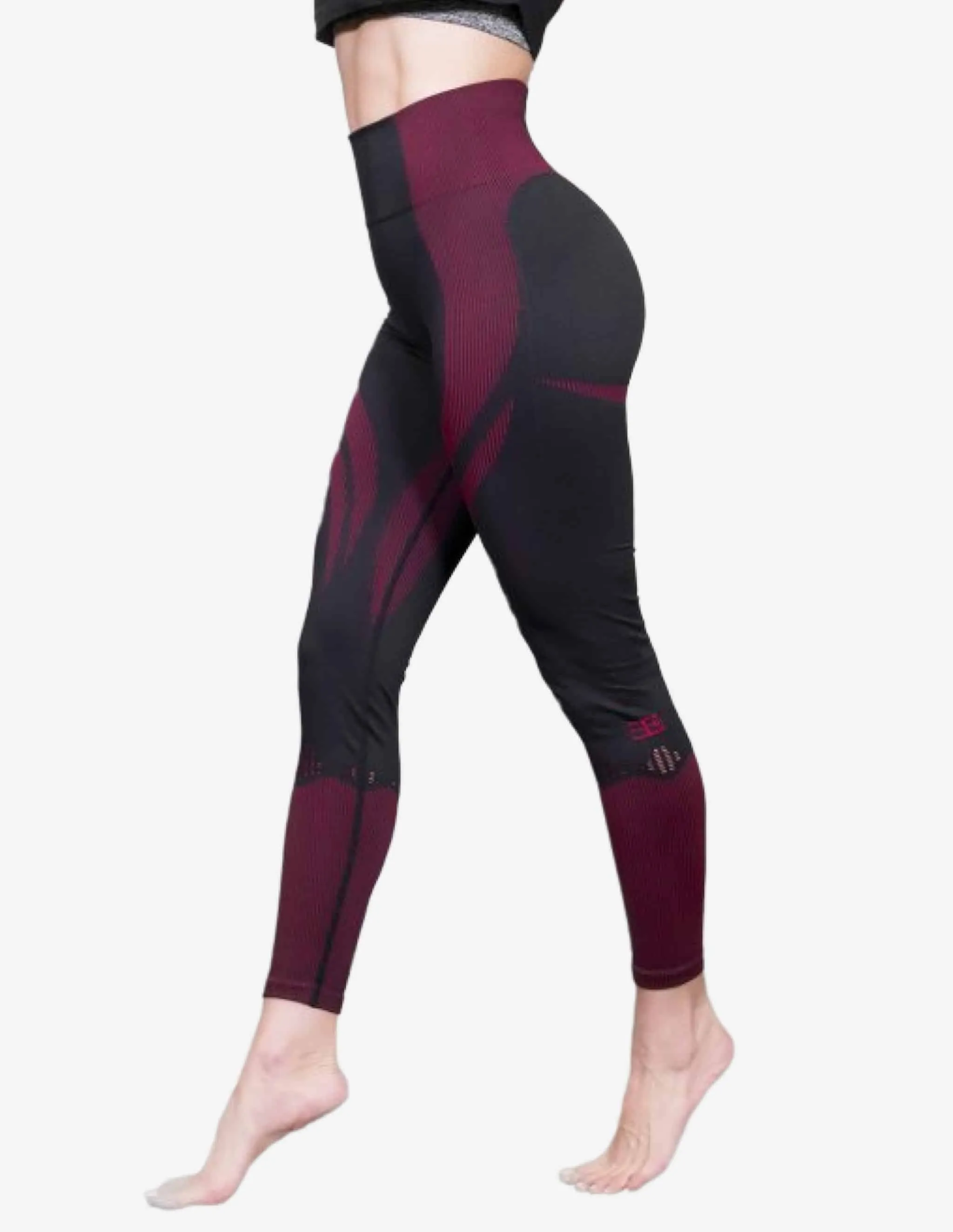 MINERVA Seamless Legging High Waist – Black / Red