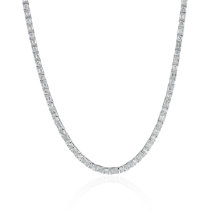 Moissanite Baguette Mix Round Cut Cluster Tennis Chain - 4mm