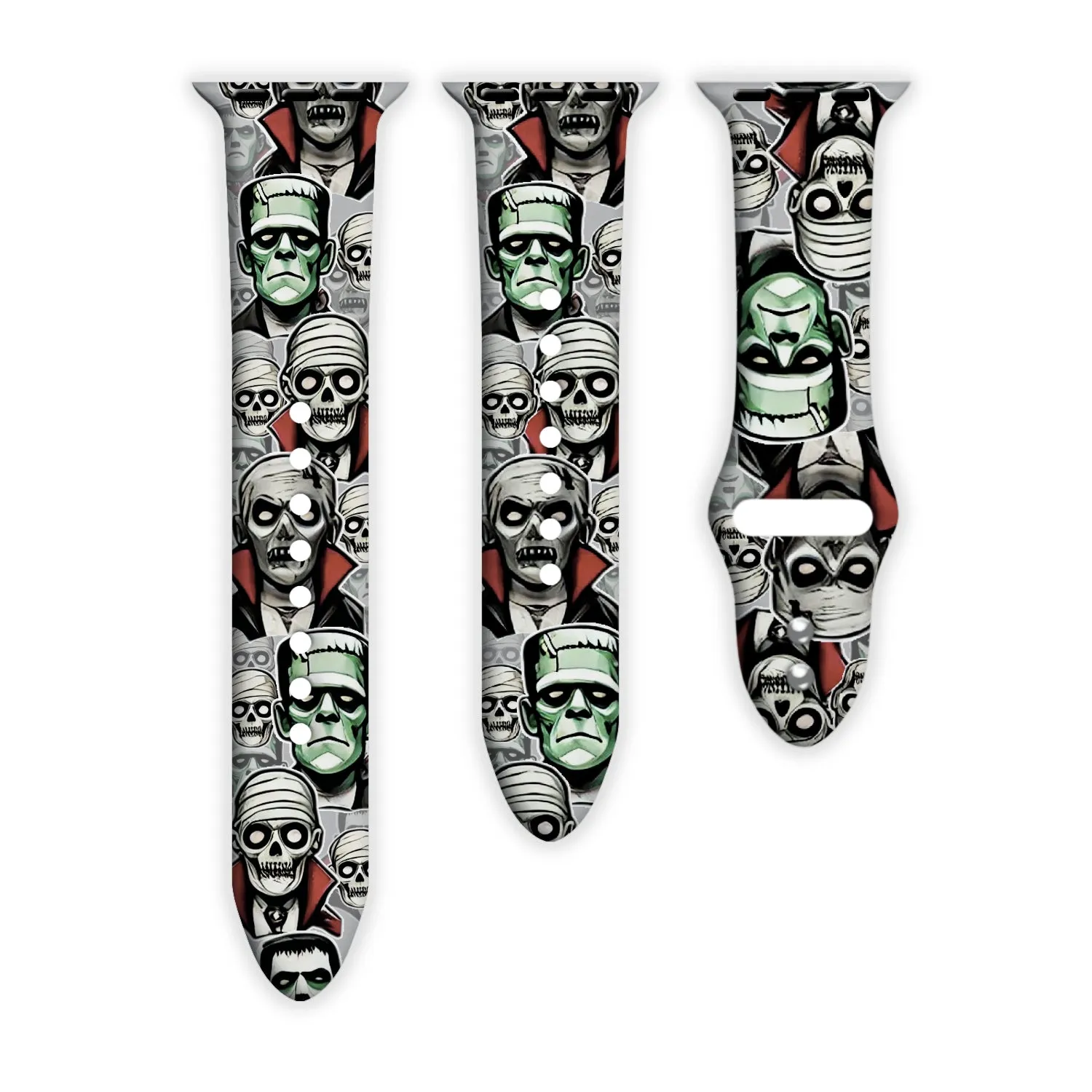 Monster Mash Madness Print | Silicone Watch Band for Apple Watch ®   Watch Face Incl.