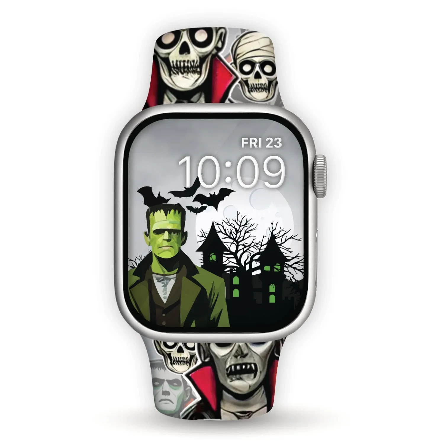 Monster Mash Madness Print | Silicone Watch Band for Apple Watch ®   Watch Face Incl.