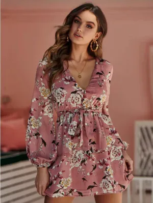 New Floral Waist Dress