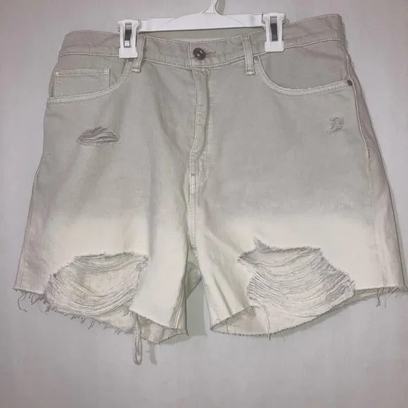 NWT Hudson Devon Highrise Distressed Boyfriend Shorts In  Peyote Dip Dye Size 31