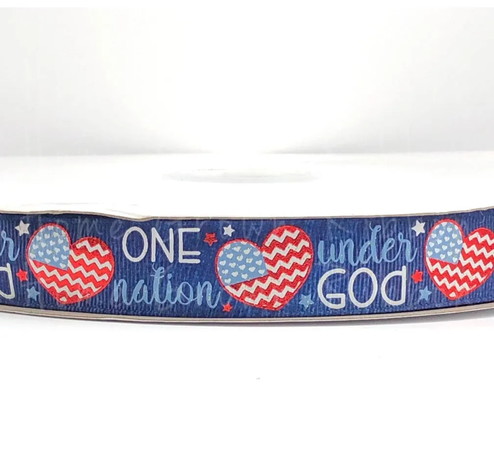 One Nation Under God USDR Ribbon - 7/8 Inch