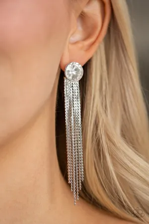 Paparazzi Level Up Earrings White