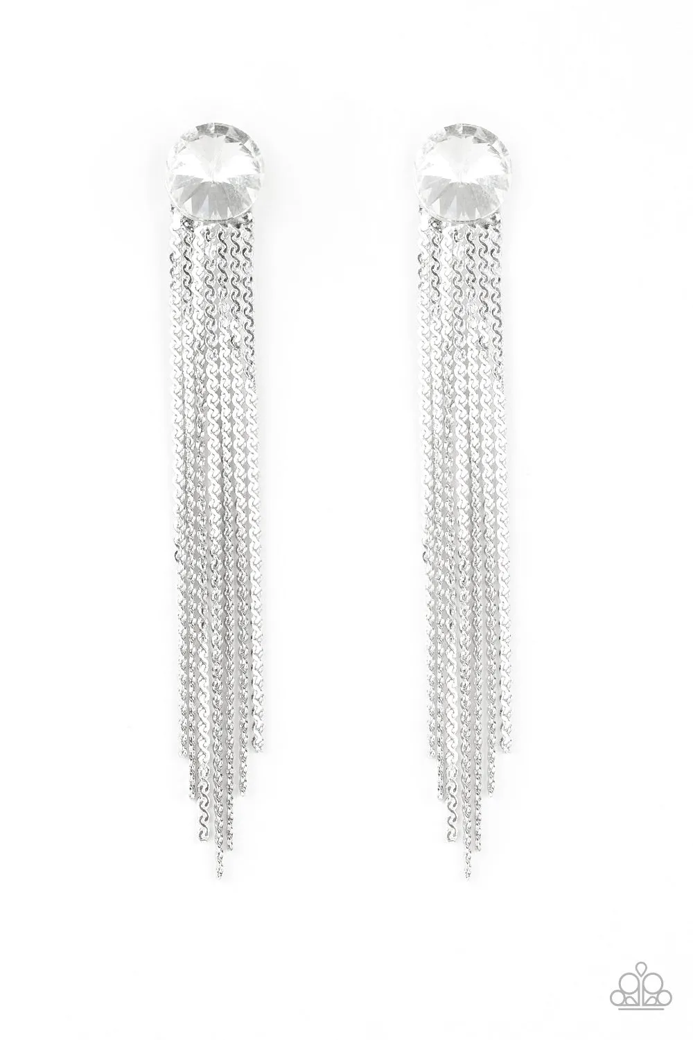 Paparazzi Level Up Earrings White