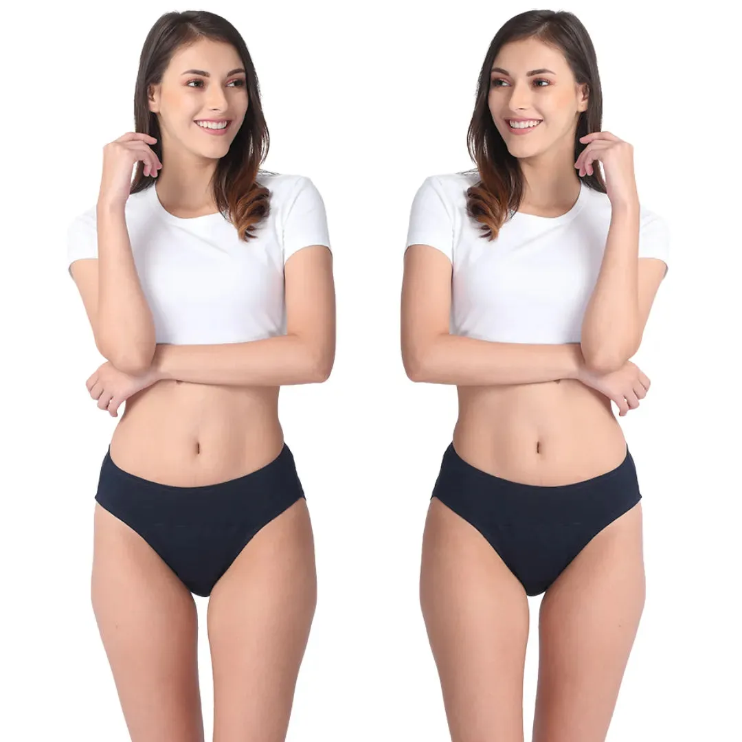 Period Panties For Stain Free Period | Hipster Fit | Leakproof | Use with Pad For Hygiene | Prevents Front & Back Stains | 2 Pack