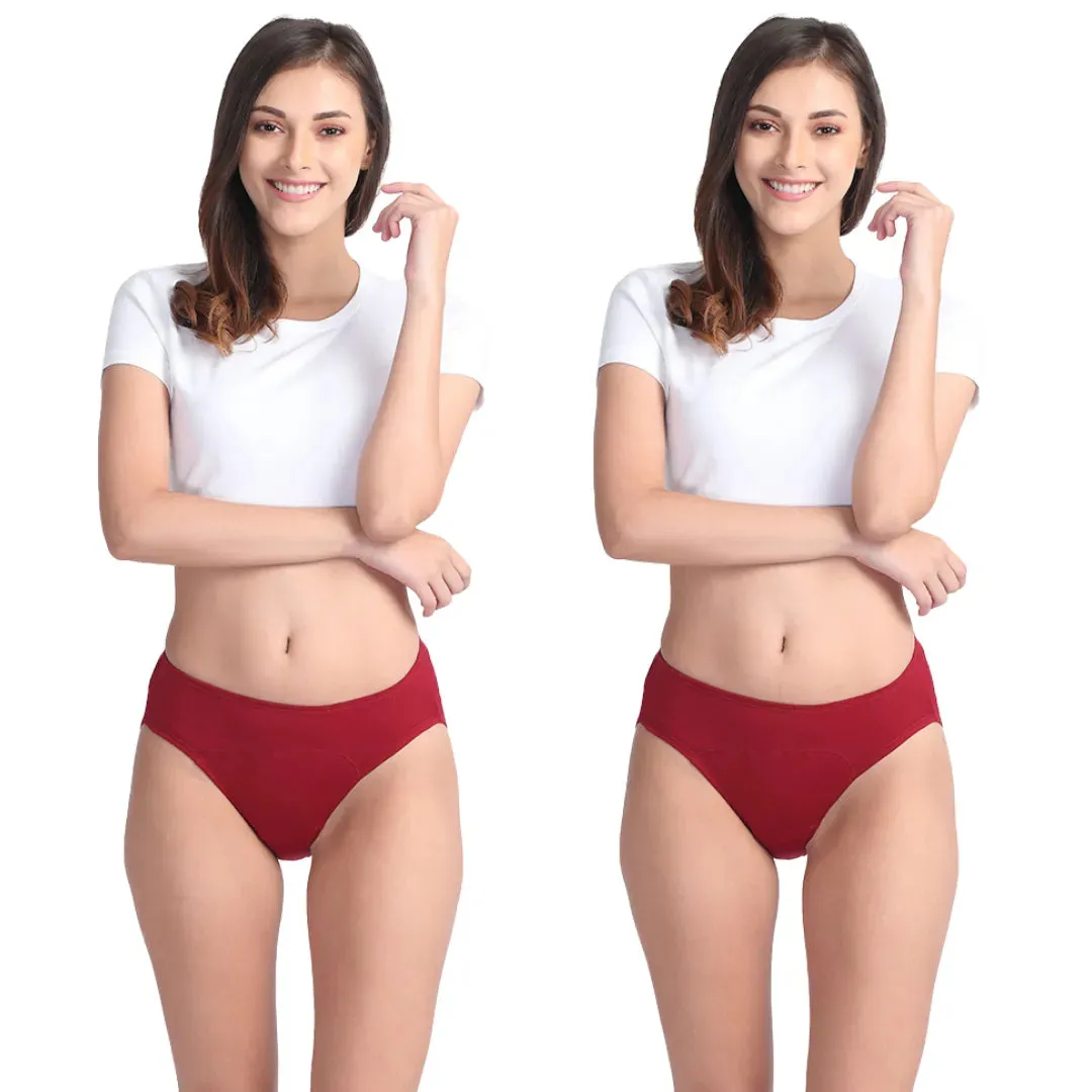 Period Panties For Stain Free Period | Hipster Fit | Leakproof | Use with Pad For Hygiene | Prevents Front & Back Stains | 2 Pack