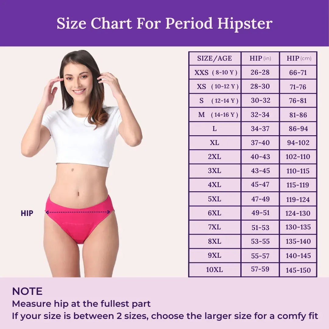 Period Panties For Stain Free Period | Hipster Fit | Leakproof | Use with Pad For Hygiene | Prevents Front & Back Stains | 5 Pack