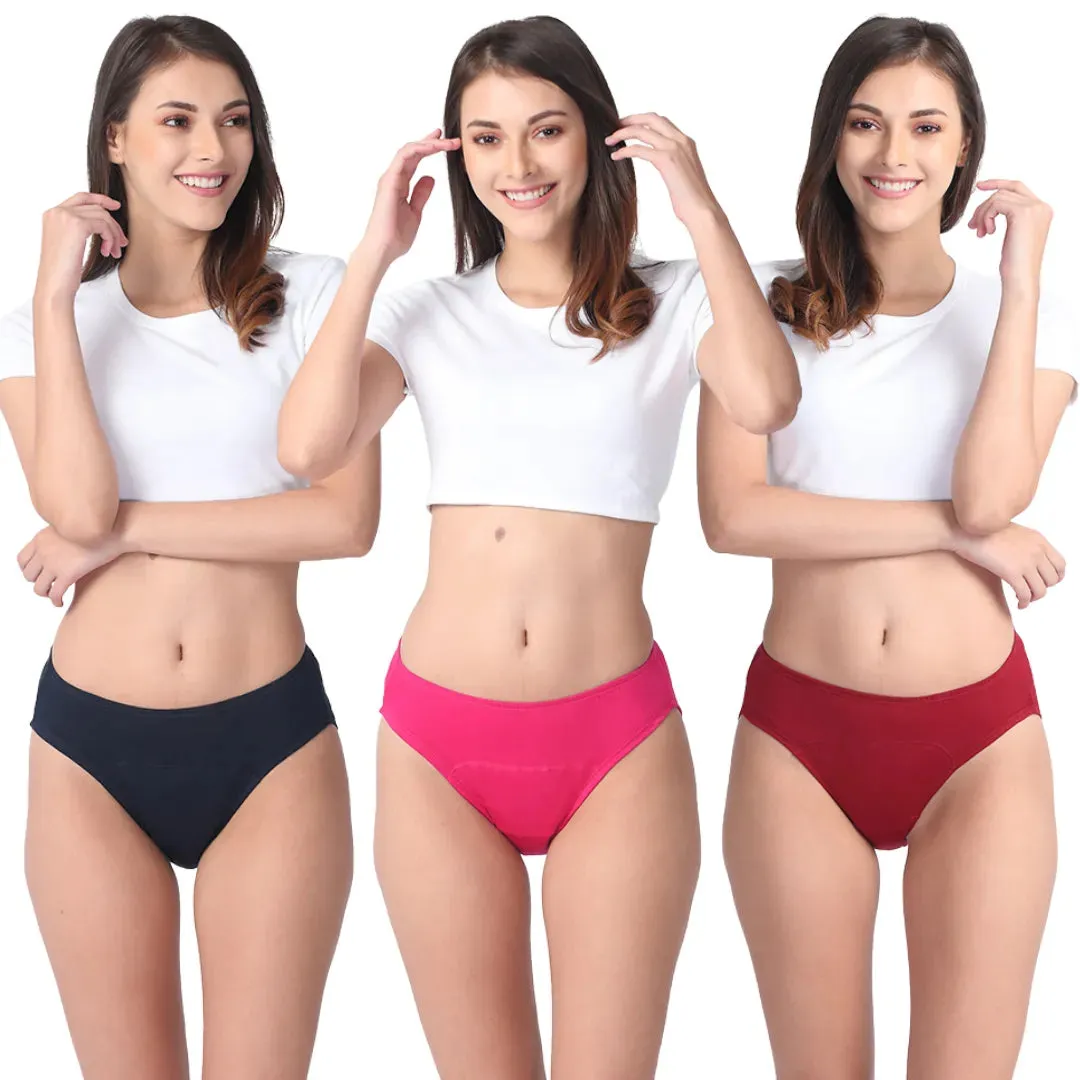 Period Panties For Stain Free Period | Hipster Fit | Use with Pad For Hygiene | Prevents Front & Back Stains