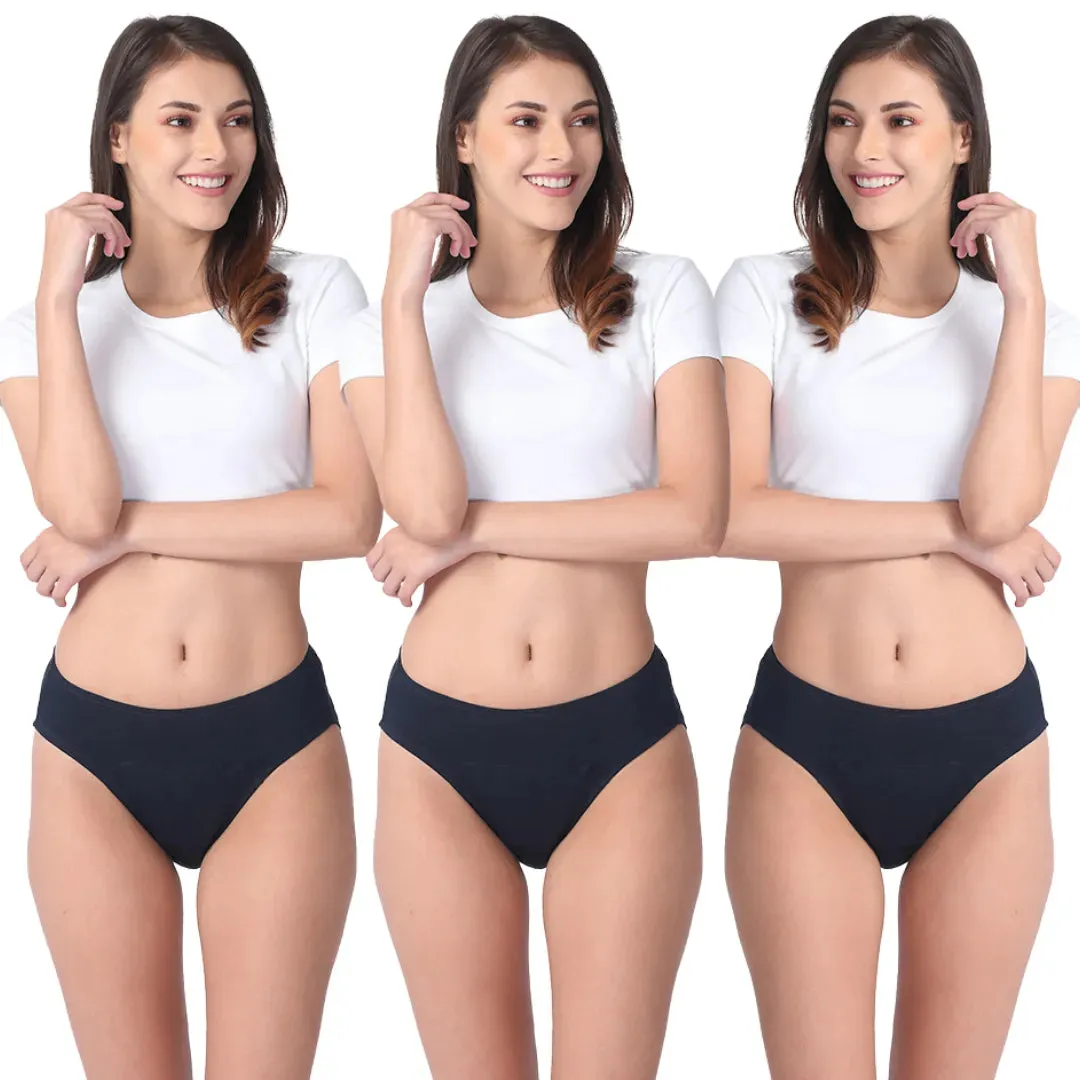 Period Panties For Stain Free Period | Hipster Fit | Use with Pad For Hygiene | Prevents Front & Back Stains