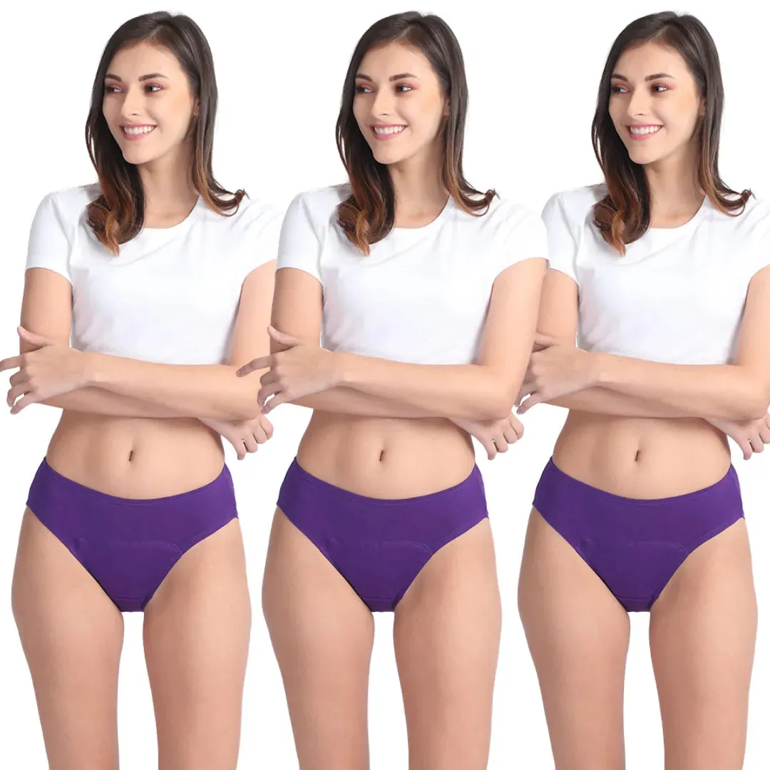 Period Panties For Stain Free Period | Hipster Fit | Use with Pad For Hygiene | Prevents Front & Back Stains