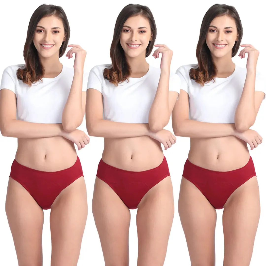 Period Panties For Stain Free Period | Hipster Fit | Use with Pad For Hygiene | Prevents Front & Back Stains