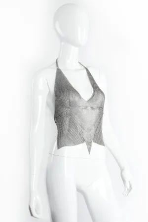 Pewter Mesh Bead Seam Triangle Halter
