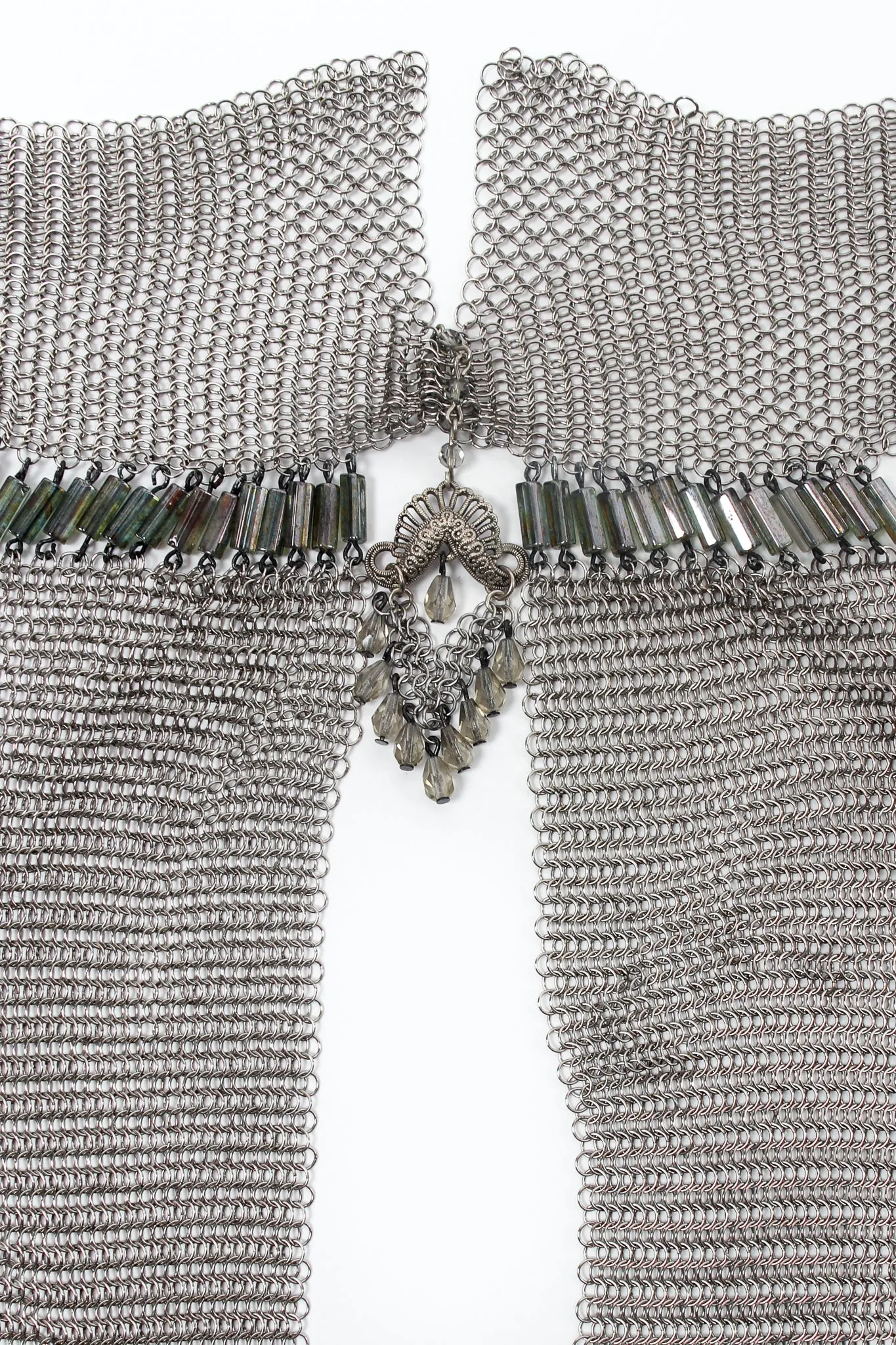 Pewter Mesh High Neck Keyhole Halter