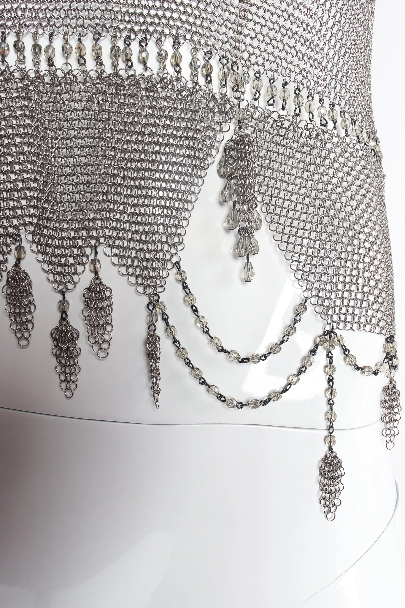 Pewter Mesh High Neck Keyhole Halter