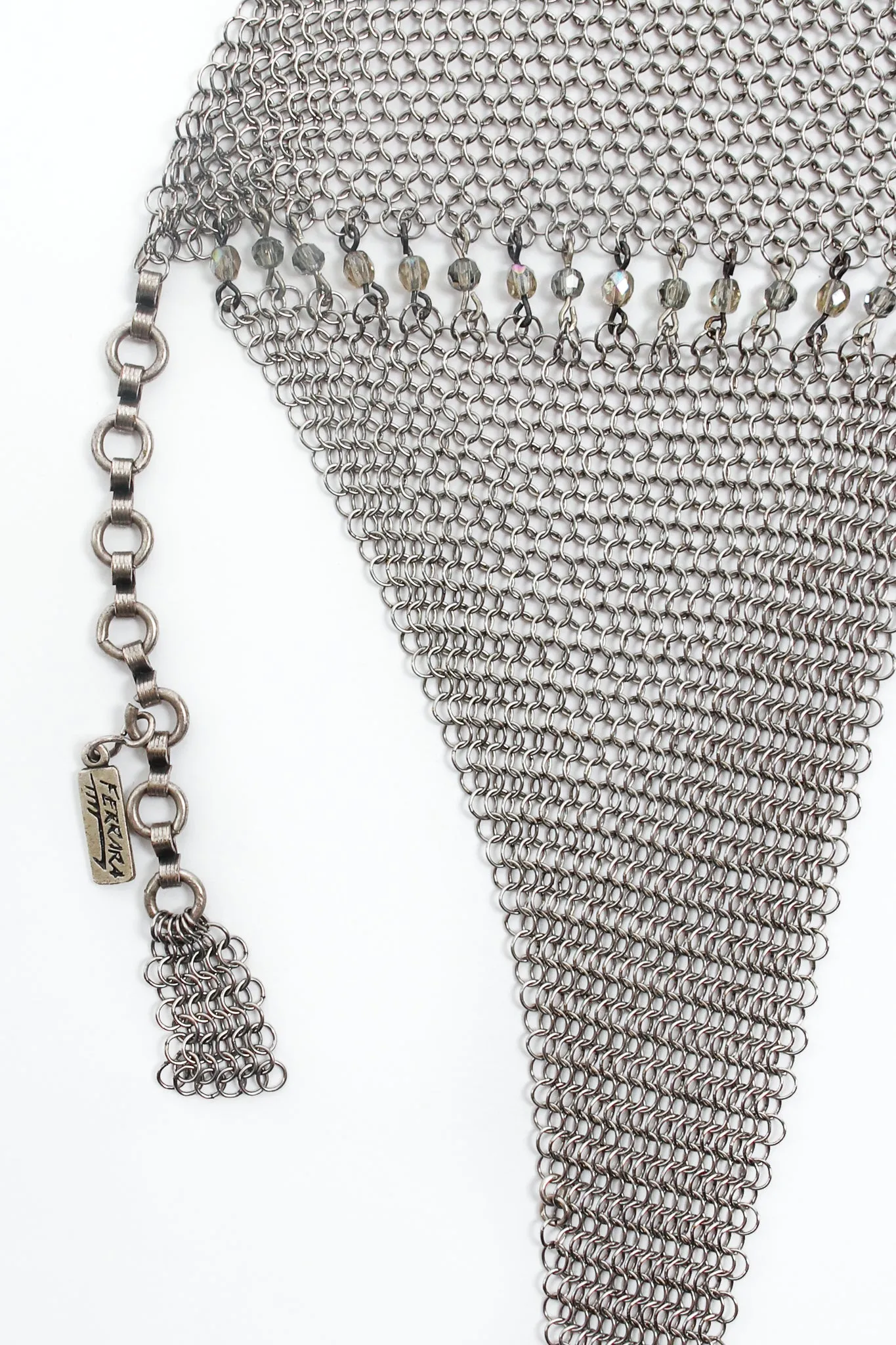 Pewter Mesh High Neck Keyhole Halter