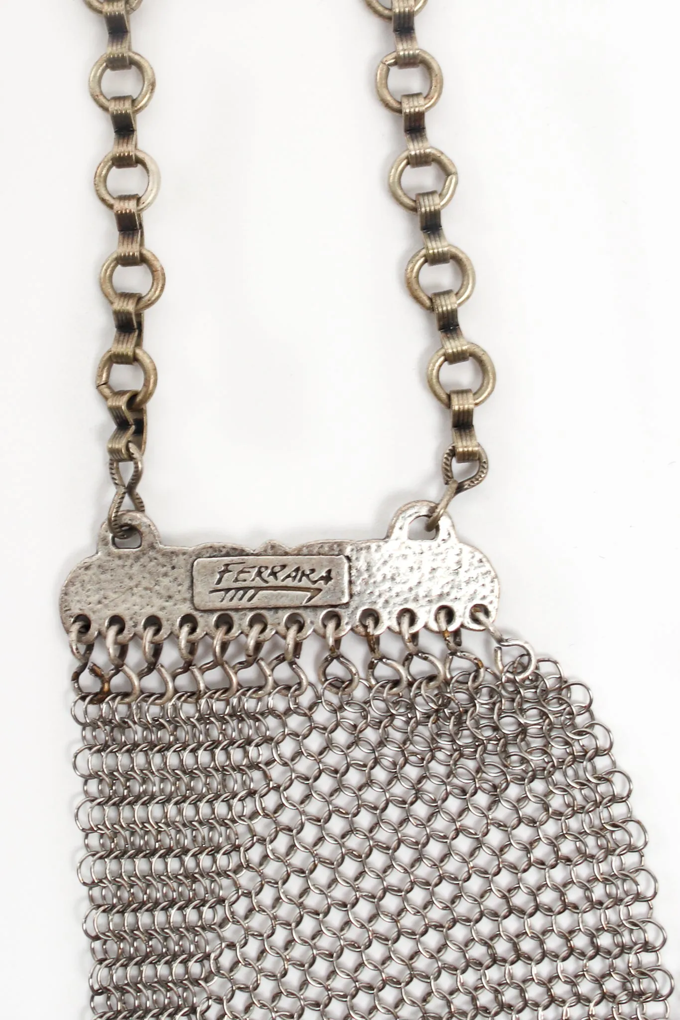 Pewter Mesh High Neck Keyhole Halter