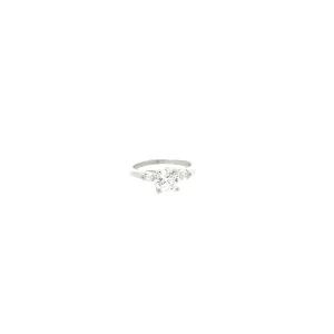 Platinum 1.15ct J SI2 Old Mine Cut and .20ct G VS2 Marquise Diamond Engagement Ring Certified by GIA #2225949489