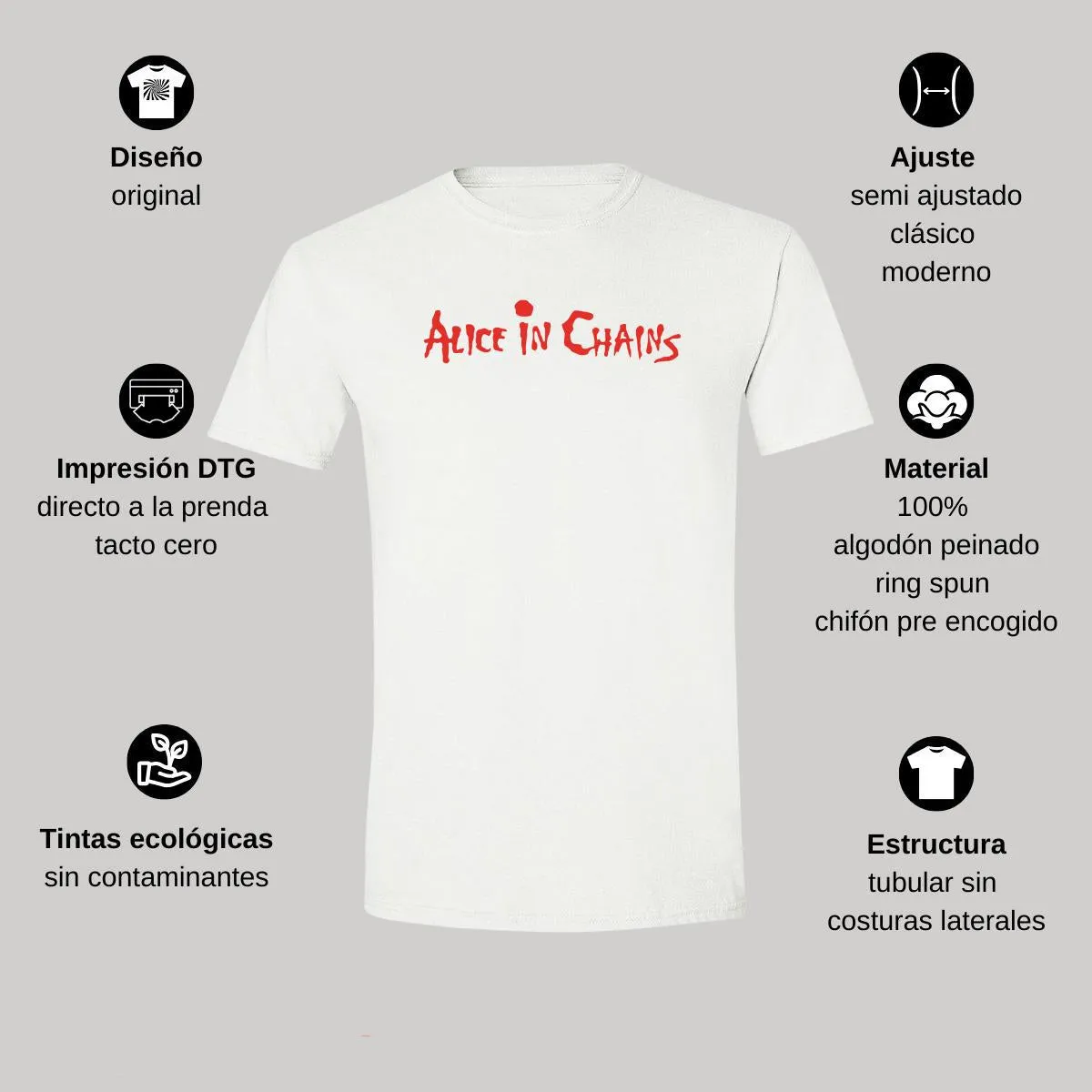 Playera Hombre Rock Alice in chains Logo 845B