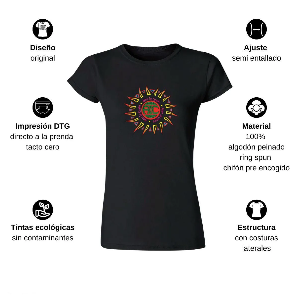 Playera Mujer Rock Alice in chains AIC 844N