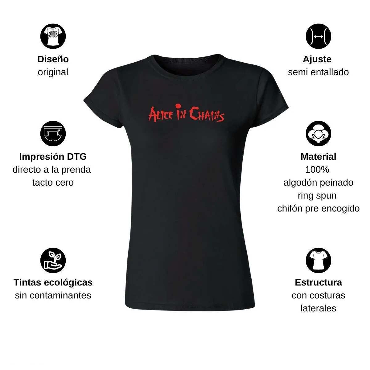 Playera Mujer Rock Alice in chains Logo 845N