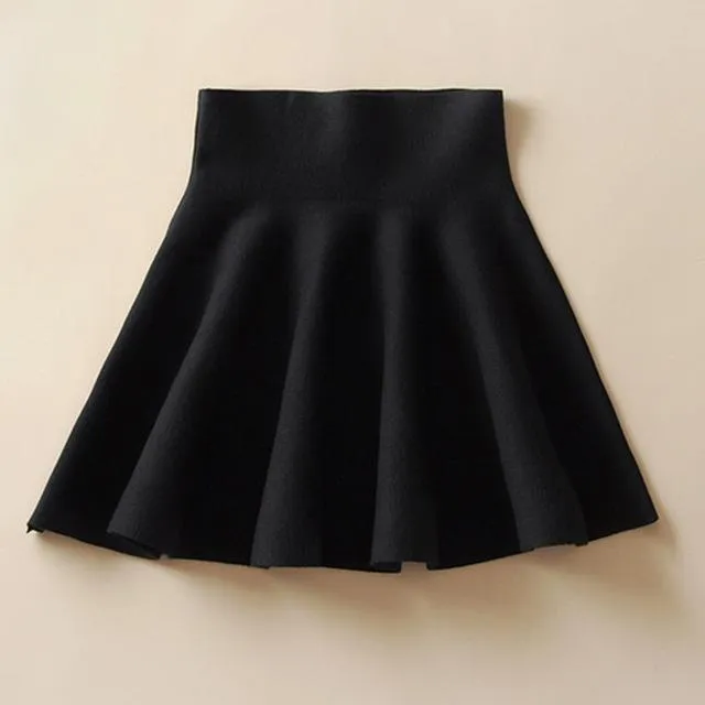 Pleated High Waist Mini Skirt