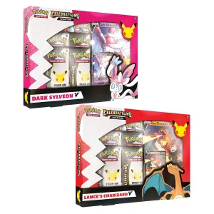 POKEMON  Celebrations Collections V Box Lance's Charizard V and Dark Sylveon V (Pair)