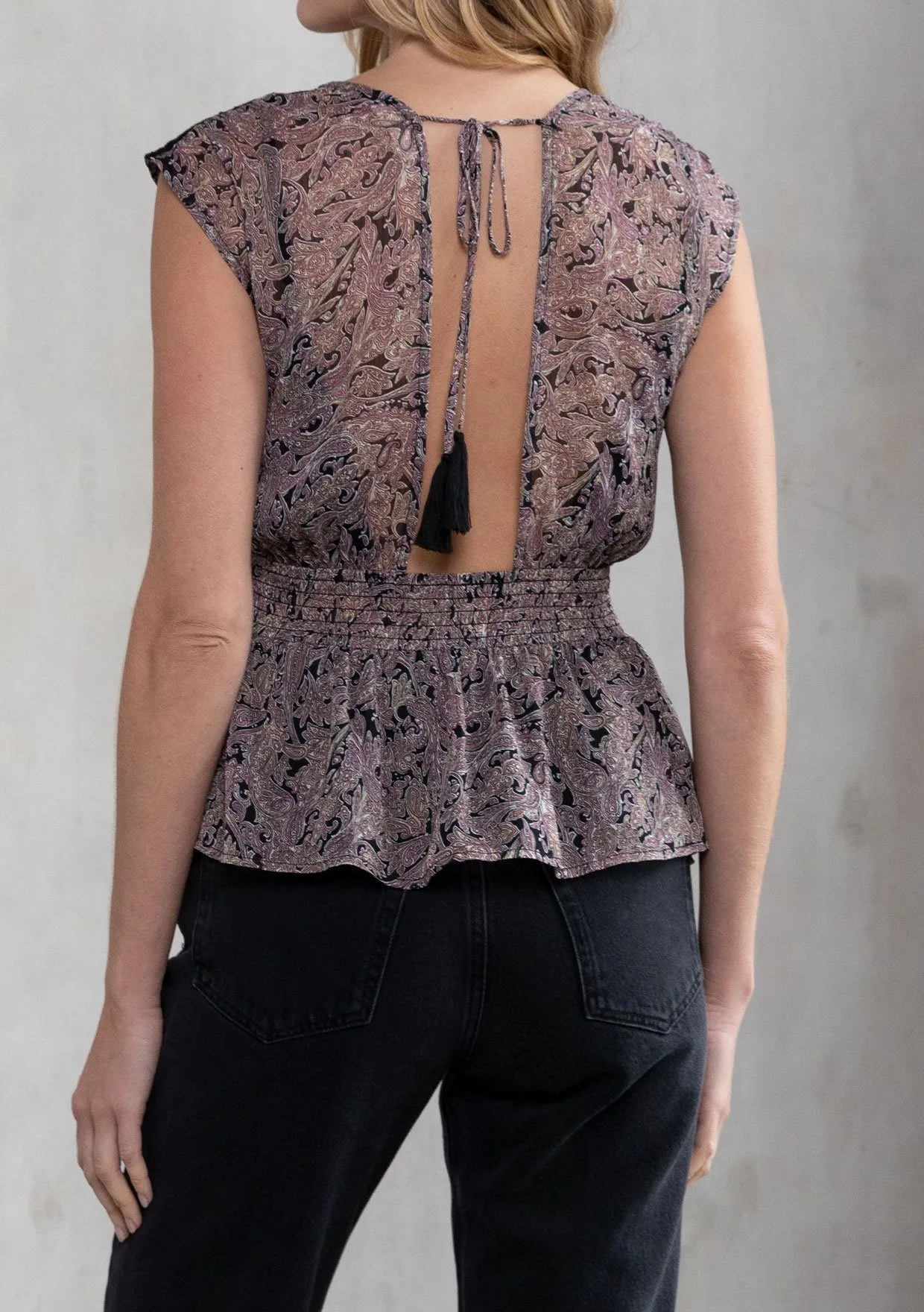 Polly Sheer Paisley Top