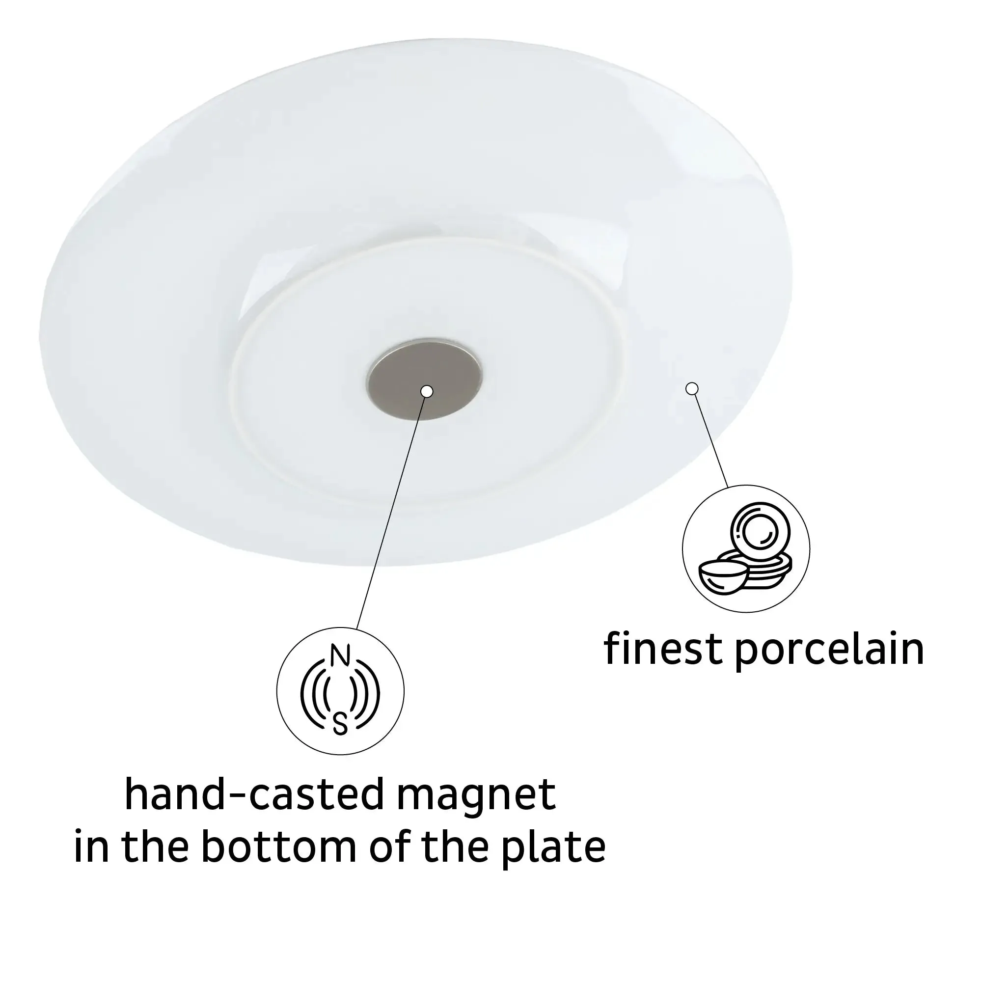 Porcelain Magnetic Breakfast Plates APRICOT by Silwy