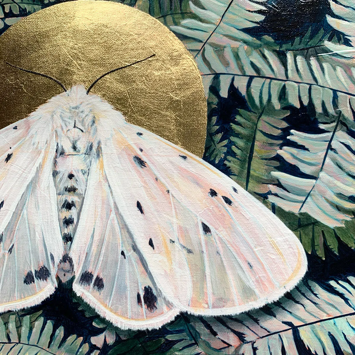 "Drifting" Muslin Moth Painting 11x14