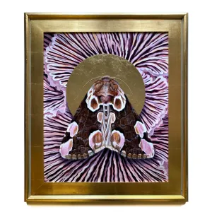 "Together" Peach Blossom Moth Painting 20x24