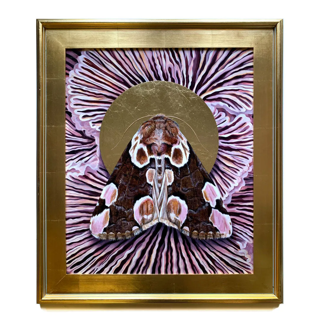 "Together" Peach Blossom Moth Painting 20x24
