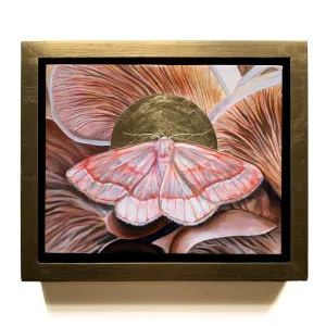 "Unity" Barred Red Moth Painting 10x8