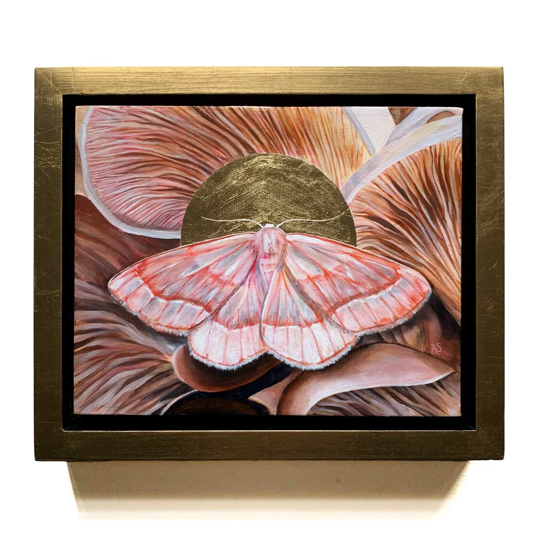 "Unity" Barred Red Moth Painting 10x8