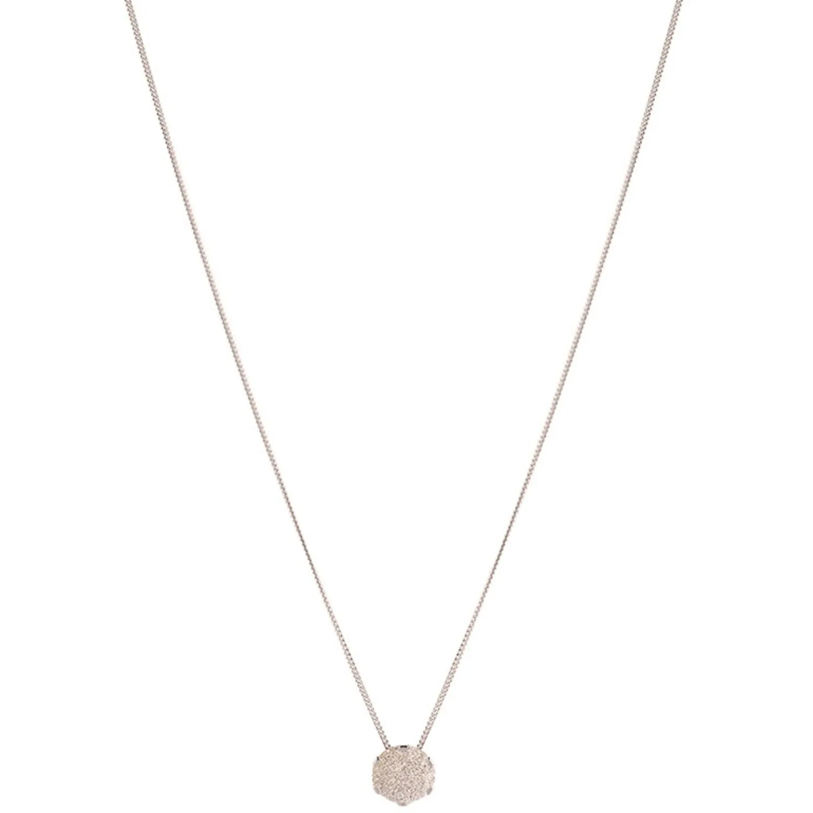 Rebecca Jolie Round Pendant Silver Fine Chain Necklace