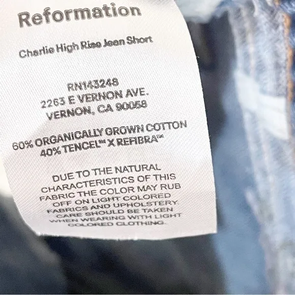 Reformation Floral Fauna Embroidery Charlie High Rise Jean Shorts Size 25 NWOT