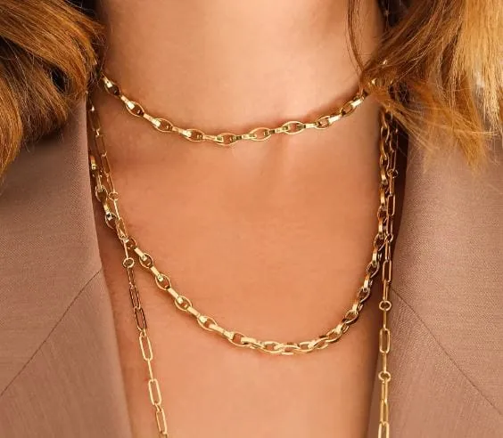 Roberto Coin 18K Yellow Gold 17" Almond Link Chain