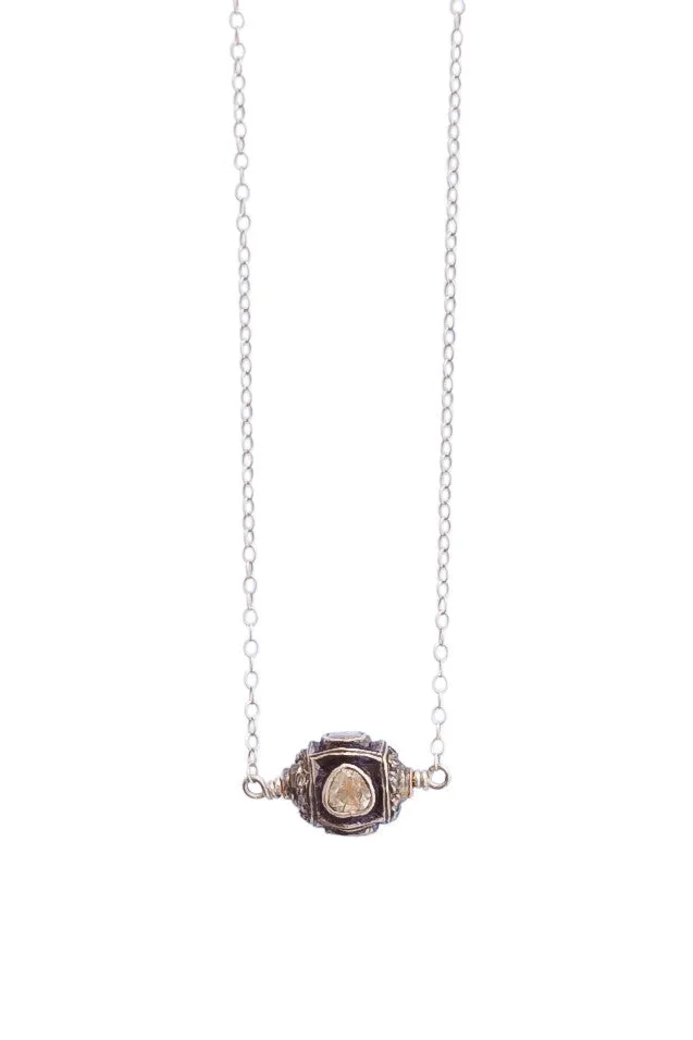 Rose Cut Diamond Ball Necklace