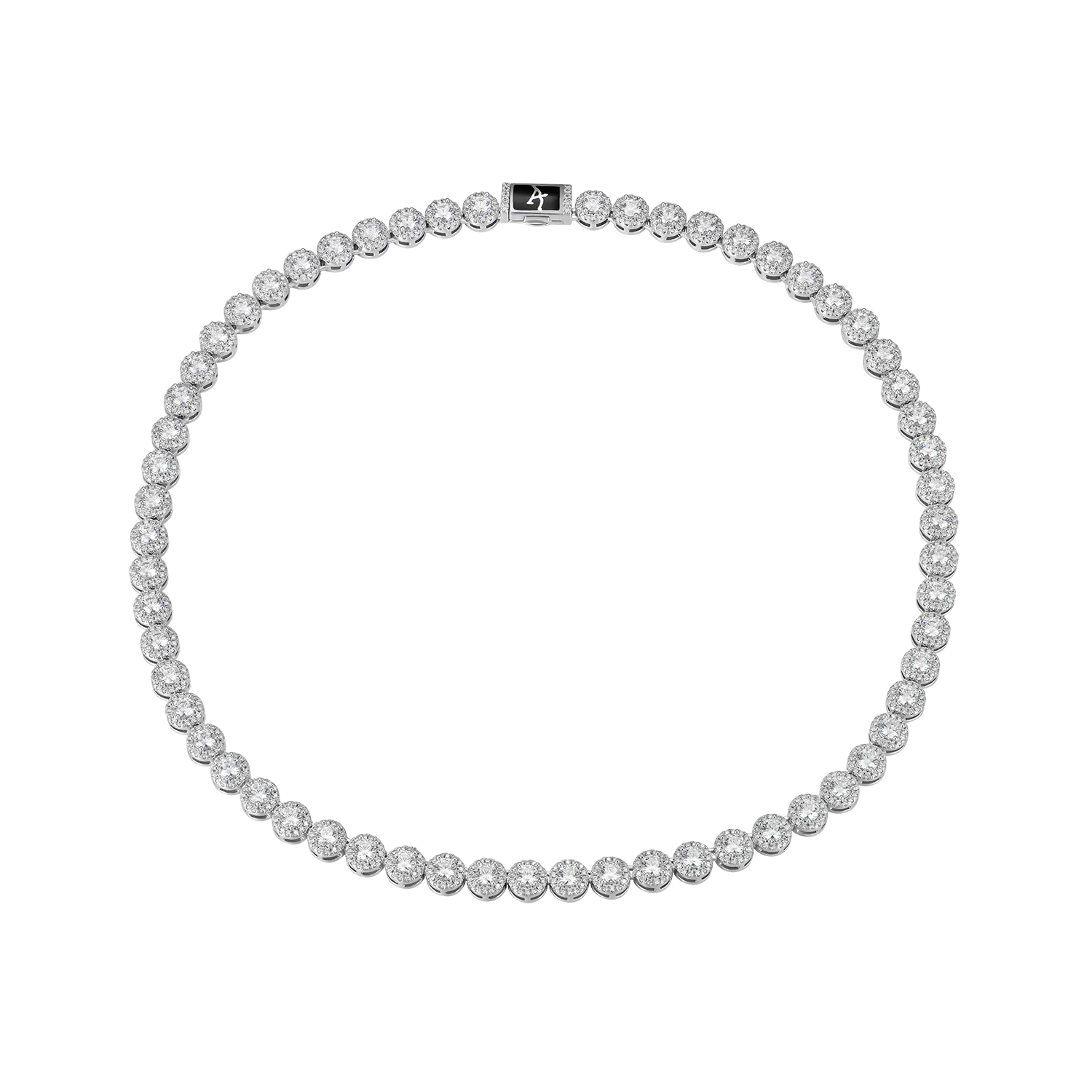Round Cut Clustered Tennis Chain - 7mm
