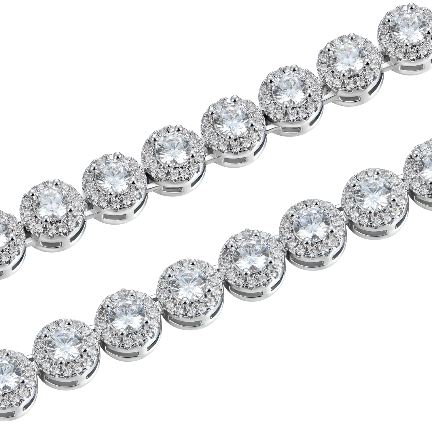 Round Cut Clustered Tennis Chain - 7mm