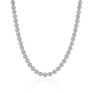 Round Cut Clustered Tennis Chain - 7mm
